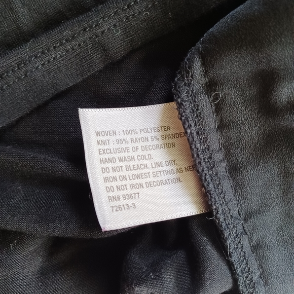 {Worthington} Silky Black Tank with Side Beading - Picture 4 of 4